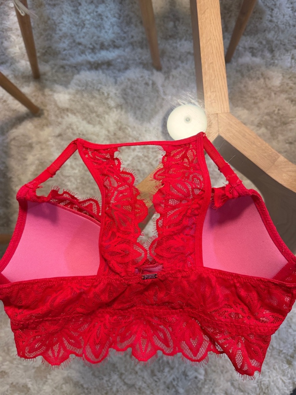 PINK Victoria's Secret Red Lace Bralette - Picture 3 of 8